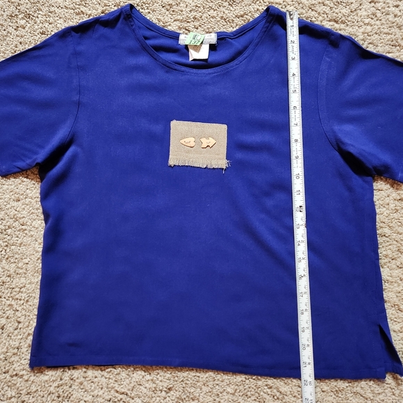 VTG Nino Wong California Top Size S Color Royal Blue Made in USA - Picture 2 of 9